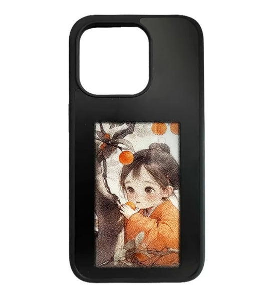 iPhone Protective Case Screen casting phone case with ink screen DIY pattern - Black_0