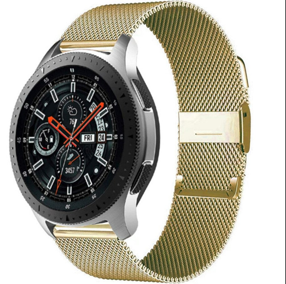 Watch Band Bracelet For Samsung Galaxy Watch 3 for Galaxy Active 2 Strap 42mm Metal Stainless Steel Magnetic 20mm Wrist Strap - Gold_0