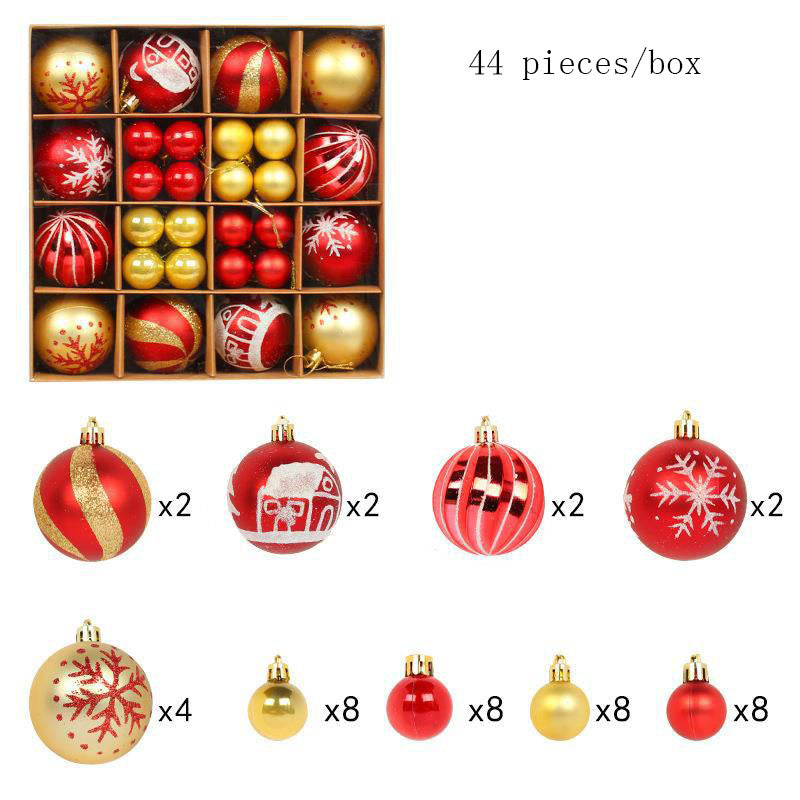 Christmas Ball Gift Set Creative Painted Plastic Ball Party Christmas Tree Red and White Hanging Ball Pendant Decoration