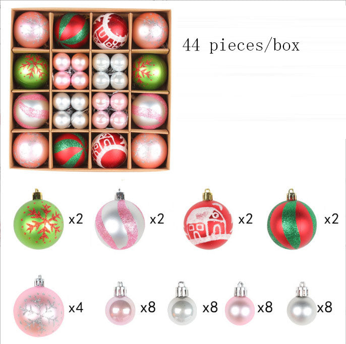 Christmas Ball Gift Set Creative Painted Plastic Ball Party Christmas Tree Red and White Hanging Ball Pendant Decoration